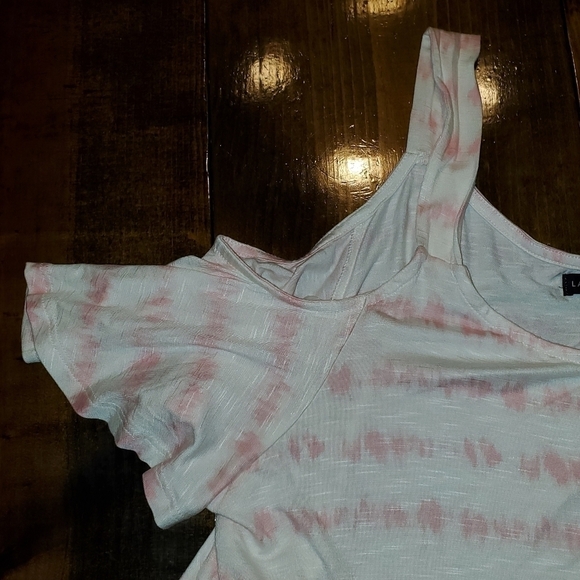 𝅺Cold shoulder pink and white striped top Lane Bryant 18-20 - Picture 6 of 7